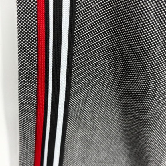 Zara Basic Womens Large Trouser Pants Black White Red Tuxedo Stripes Skinny Leg - Picture 8 of 9